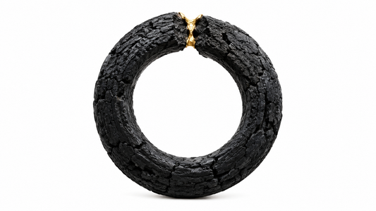 Wordless interrupted ring with gold repair, symbolizing renewed consecration