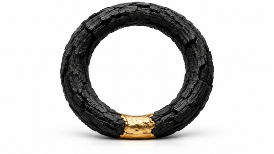 Wordless completed circle with gold segment, symbolizing a vow completed with gratitude