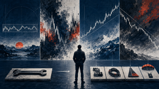 A trader compares four market regimes and selects adaptable tools instead of one rigid strategy.