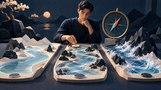 Trader chooses among market environments using a calibrated risk compass