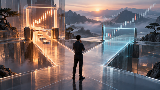 A trader weighs immediate execution against price control across two transparent market paths.