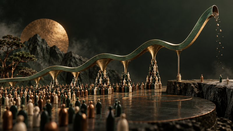 A rising market path supported by broad participation before becoming hollow