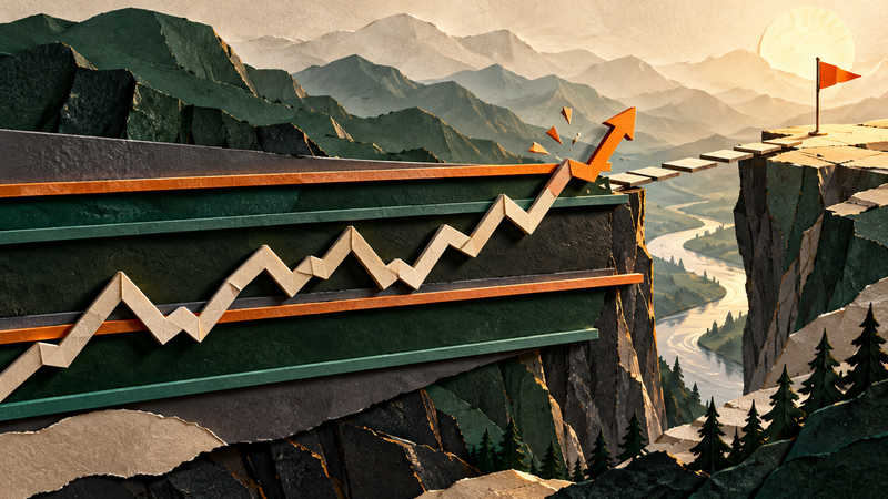 A measured market path crosses a channel boundary and reaches a separate decision checkpoint.