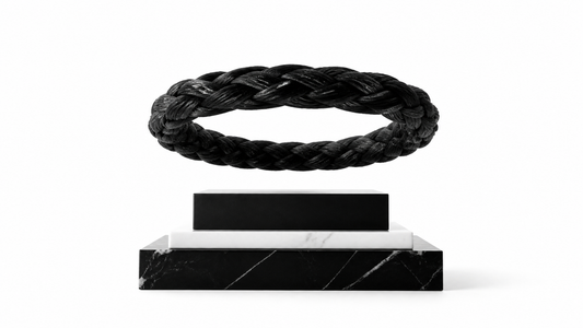 Wordless white symbolic image of a consecrated crown of braided locs