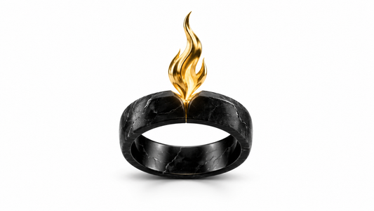 Wordless symbolic covenant ring and flame