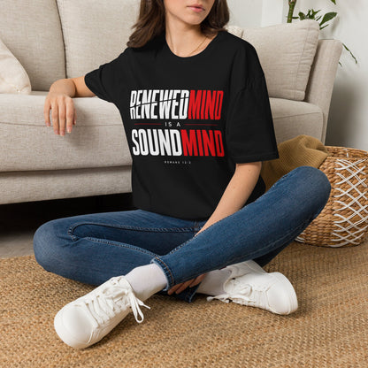 Renewed Mind T-Shirt — "Renewed Mind Is a Sound Mind" Inspirational Christian Tee