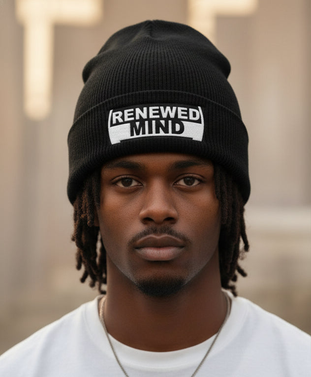 Renewed Mind Embroidered Cuffed Beanie