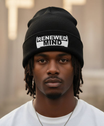 Renewed Mind Embroidered Cuffed Beanie