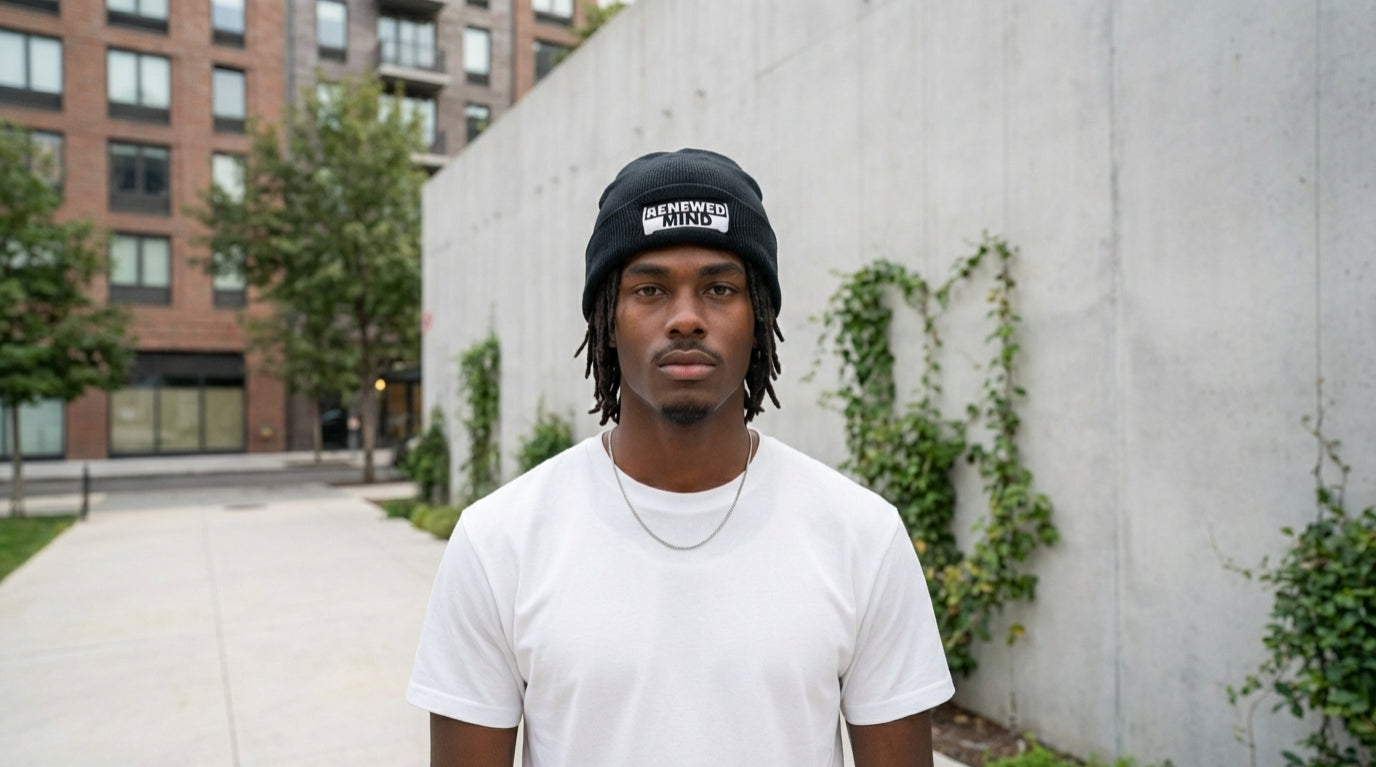 Renewed Mind Embroidered Cuffed Beanie